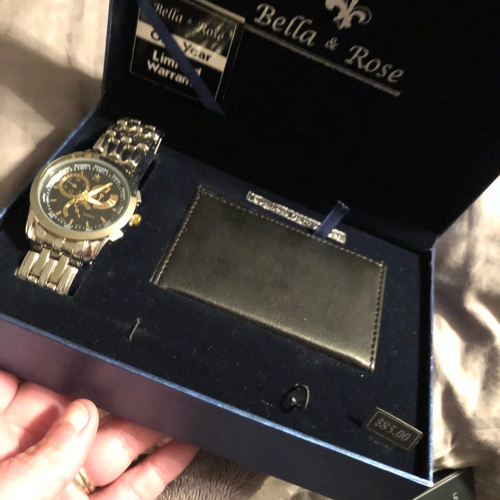 Bella & Rose men’s watch with Business Card Clip